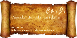 Csanády Józsiás névjegykártya
